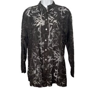 Chico’s Sheer Oriental Button Up Top NWT